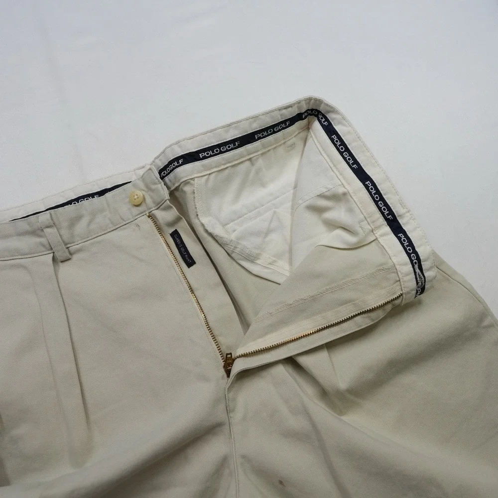 Polo Ralph Lauren Classic fit pants chino‎ golf 33x34 khaki vintage Made in USA